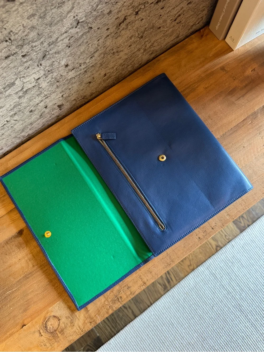 Beymen Blue Leather Flap iPad Case / Cover - NWT